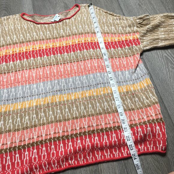 Sundance Womens Knit Jacquard Aztec Multicolor Pullover Sweater Linen Cotton XL - Picture 5 of 9